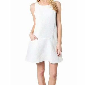BB Dakota White Raven Textured Shift Dress Women's Size S